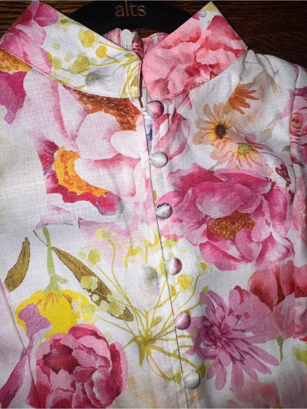 Belted Floral High Neck Dress - Picture 2 of 5